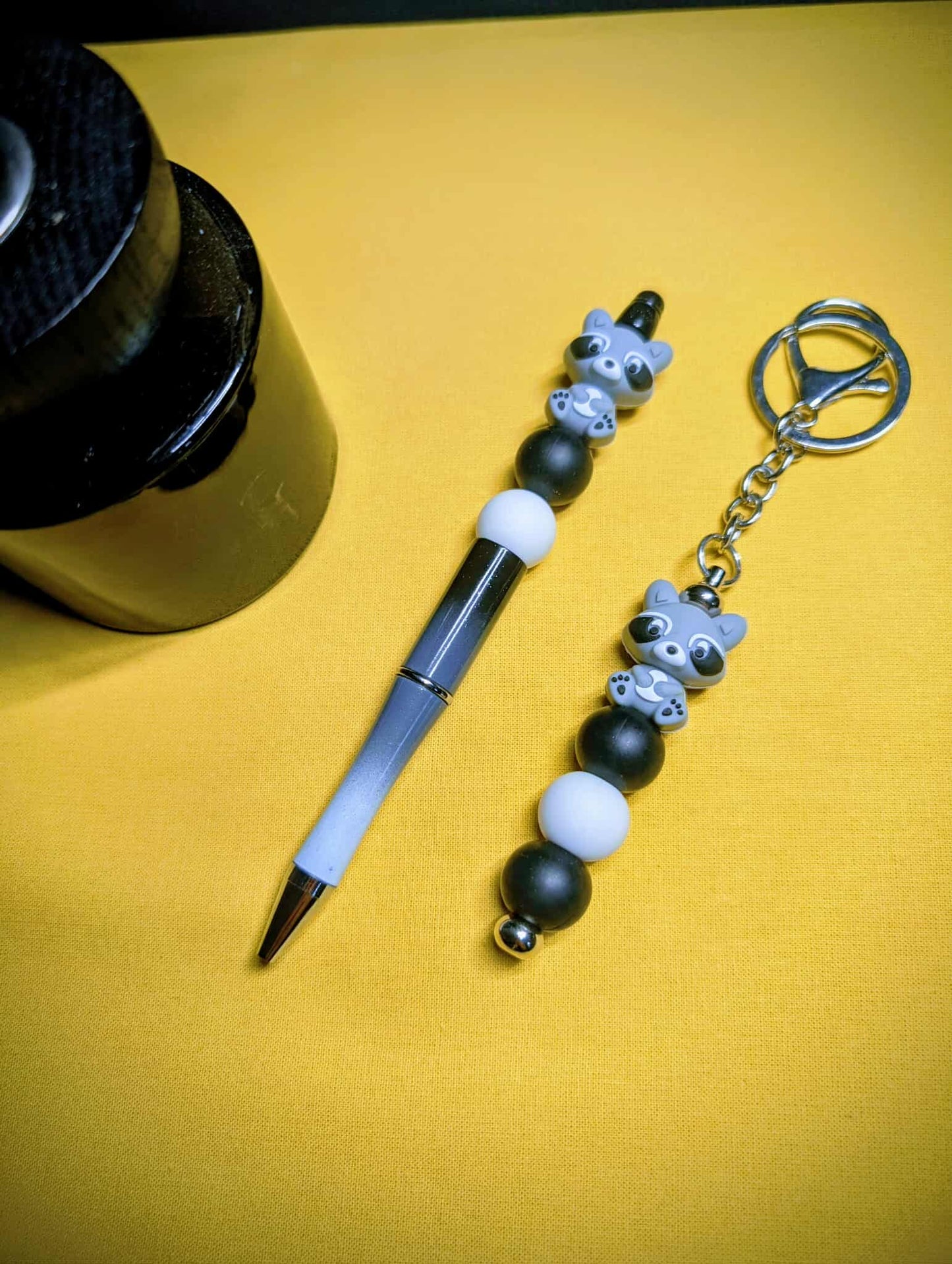 Ensemble stylo et porte-clés RATON LAVEUR