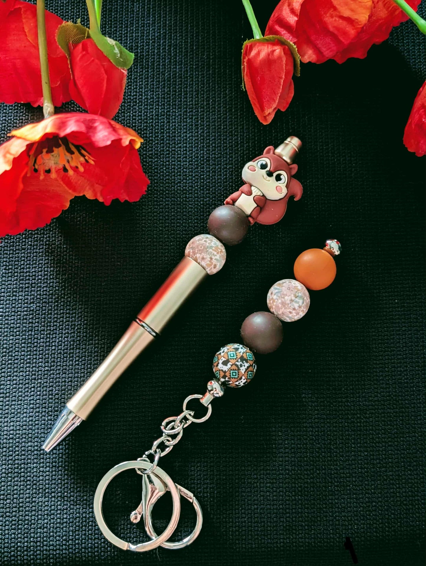 Ensemble stylo et porte-clés ÉCUREUIL