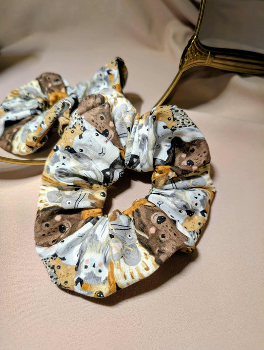 Chouchou pour cheveux - motif animaux de la forêt