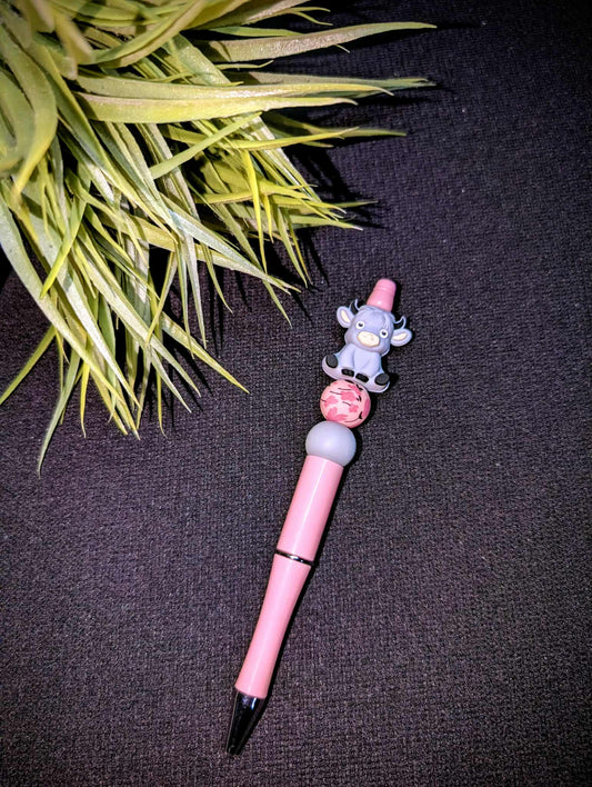 Stylo rose VACHE GRISE