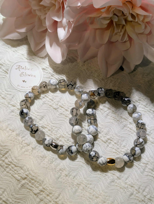 Bracelet en pierres naturelles d'Agate - modèle Agate translucide