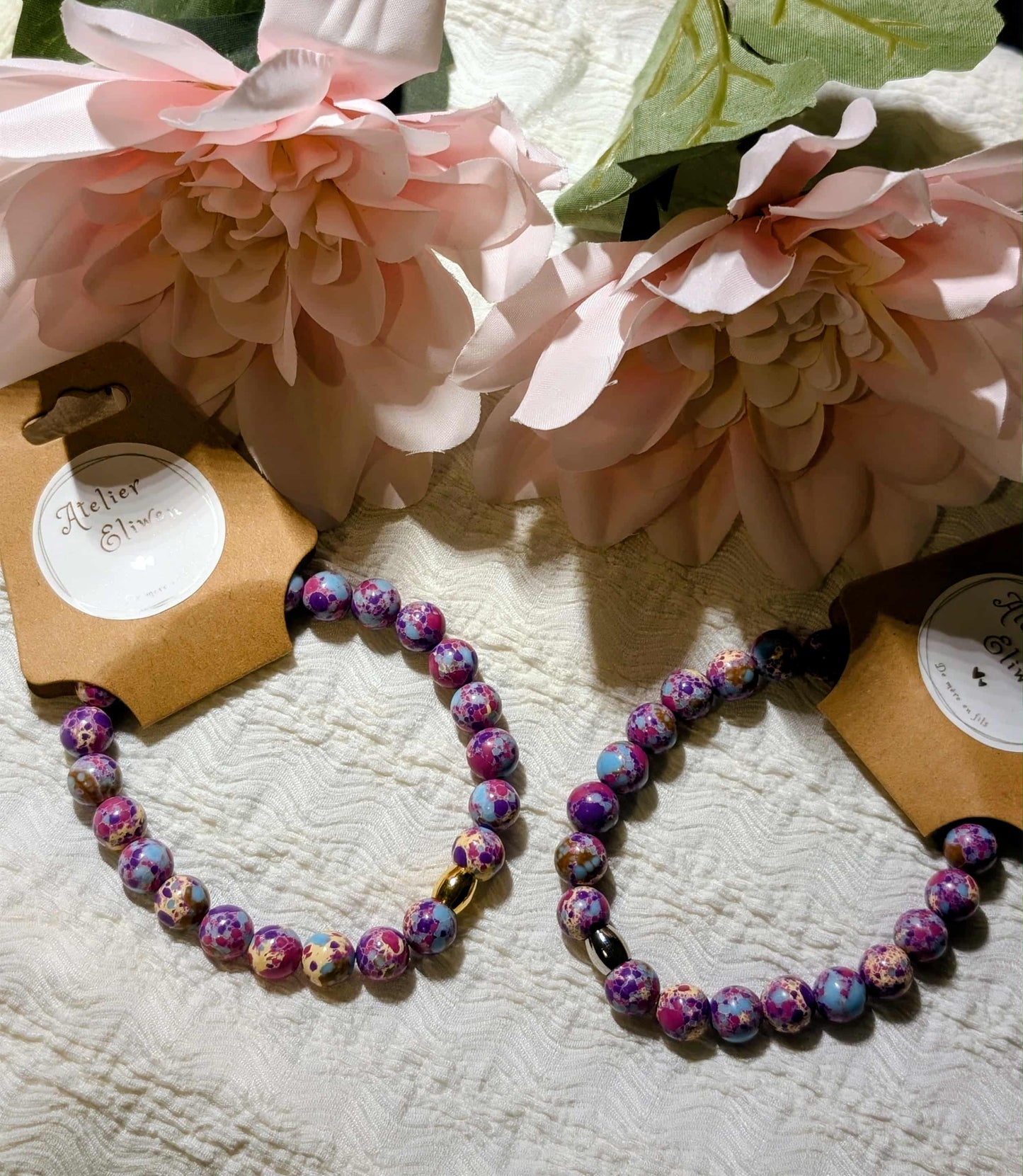 Bracelet en pierres naturelles - sédiments marins