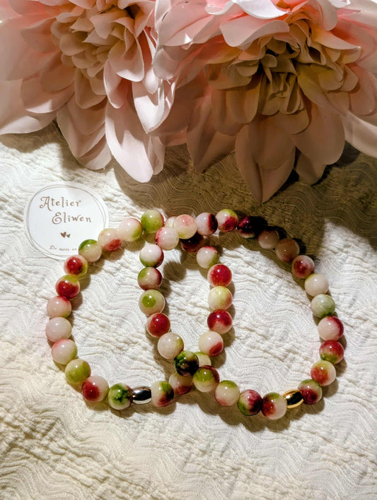 Bracelet en pierres naturelles de Jaspe de prunier - modèle Jaspe prunier