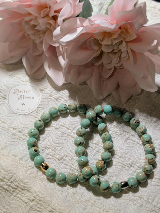 Bracelet en pierres naturelles Turquoises