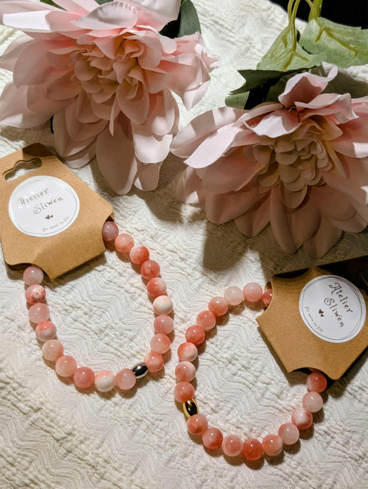 Bracelet en pierres naturelles de Persane rose - modèle Persane rose